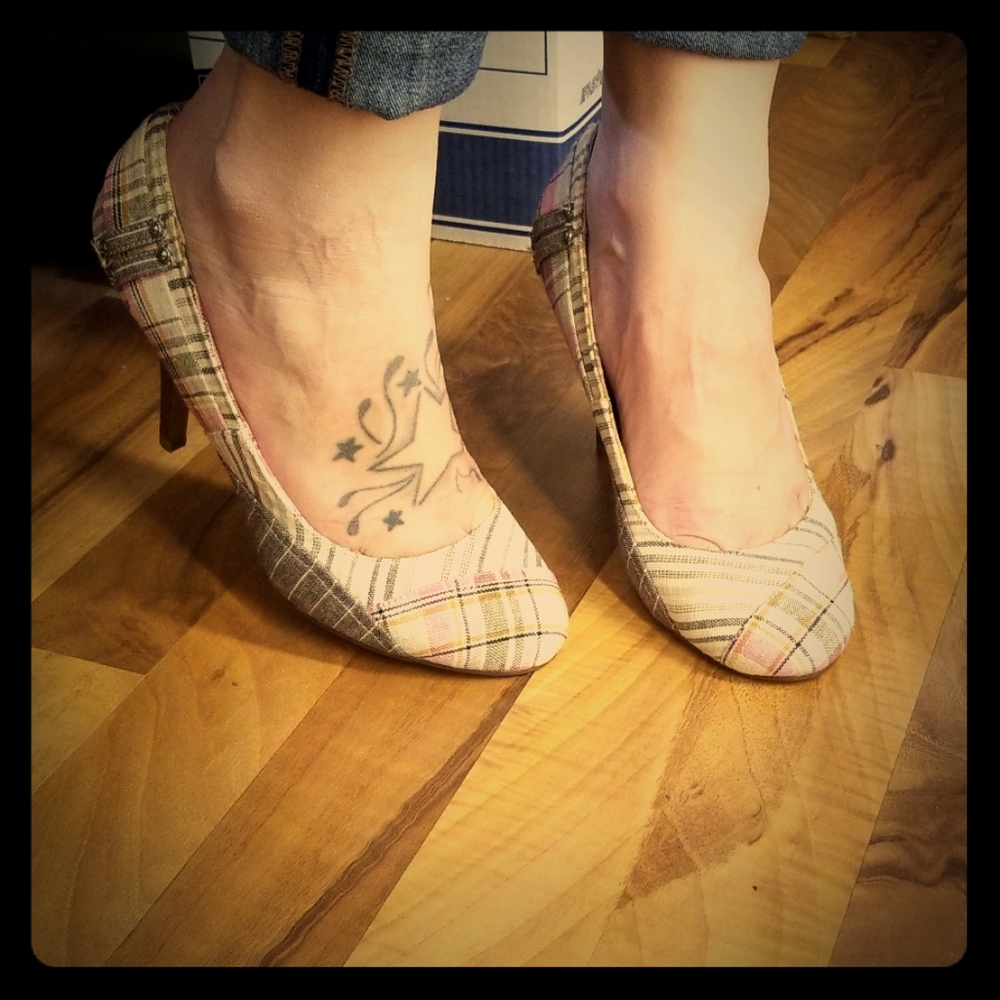 Naughty monkey little jean pink heel